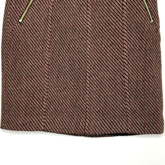 ANN TAYLOR PETITES WOOL BLEND PENCIL SKIRT DIAGONAL ZIPPER POCKETS SIZE 0P - Picture 6 of 9
